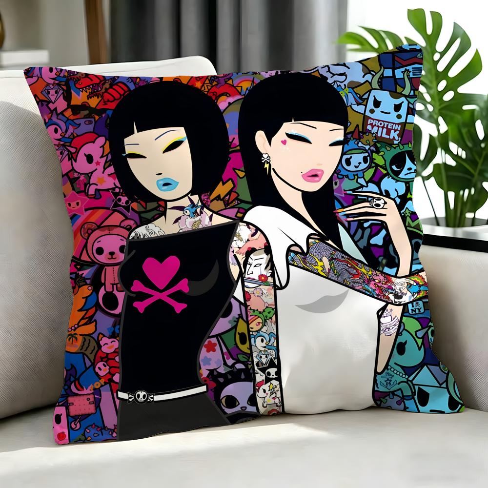 Brand Tokidoki Cushion Cover Cushion Cover Set 4Pcs 50X50 45X45 40X40 Pillowcase Decorative Sofa Home Decor