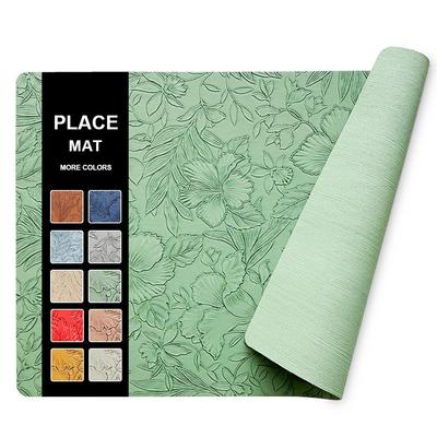 Luxurious Leather Non-Slip Heat-Resistant Placemat - Waterproof, Oil-Proof, Stain-Resistant Table Mat for Home or Hotel Use.
