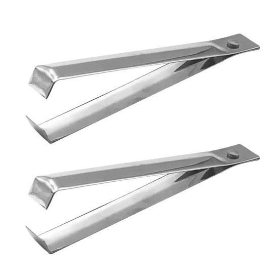 2Pcs Fish Bone Tweezers Set Stainless Steel Garlic Tweezer Remover Tool Anti-rust Garlic Peeling Clamps Kitchen Gadgets