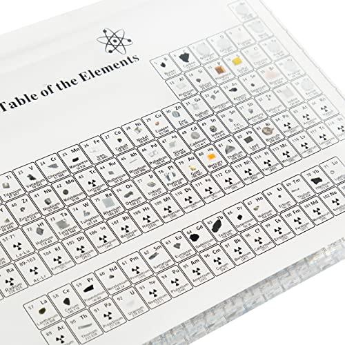 Hicello Periodic Table - Acrylic, Transparent, Made of Acrylic Glass, with Embedded Elements, Creates a Floating Effect, for Chemistry Study, Element