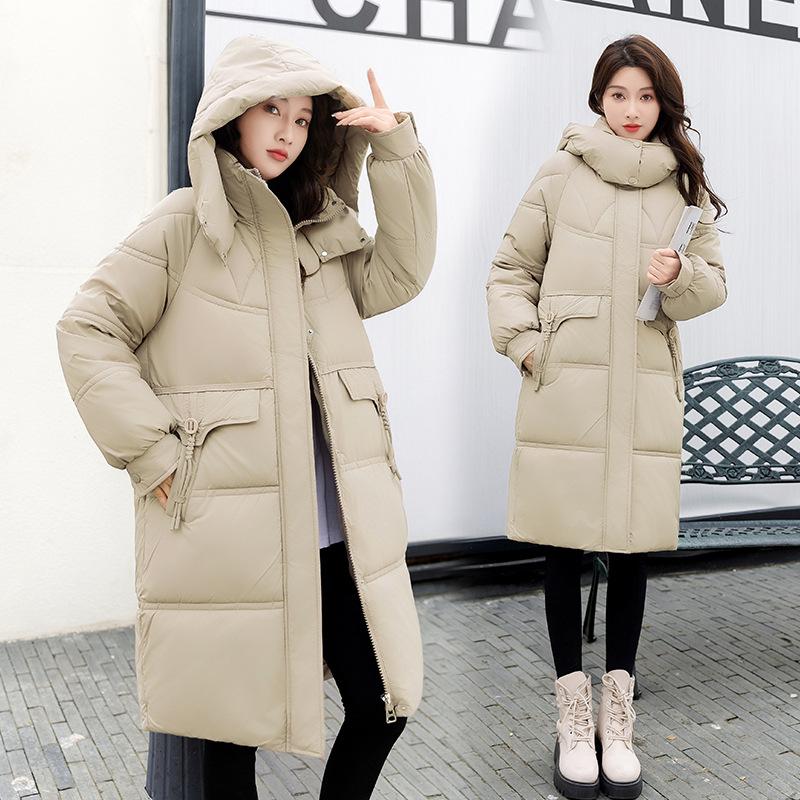 Down and padded jacket women's 2025 new Korean cotton jacket mid-length padded jacket plus size loose thickened autumn and winter jacket