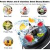 600ml Portable Blender 240W USB Rechargeable Electric Juicer with 6D Blades, BPA-Free, 4000mAh Lithium Battery, Quick Charge, Small Container for