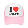 Individuelle Mode Unisex Ich Liebe Dilfs Trucker-Kappe für Erwachsene, Verstellbare Baseballkappe für Unisex Damen, Outdoor-Trucker-Kappe