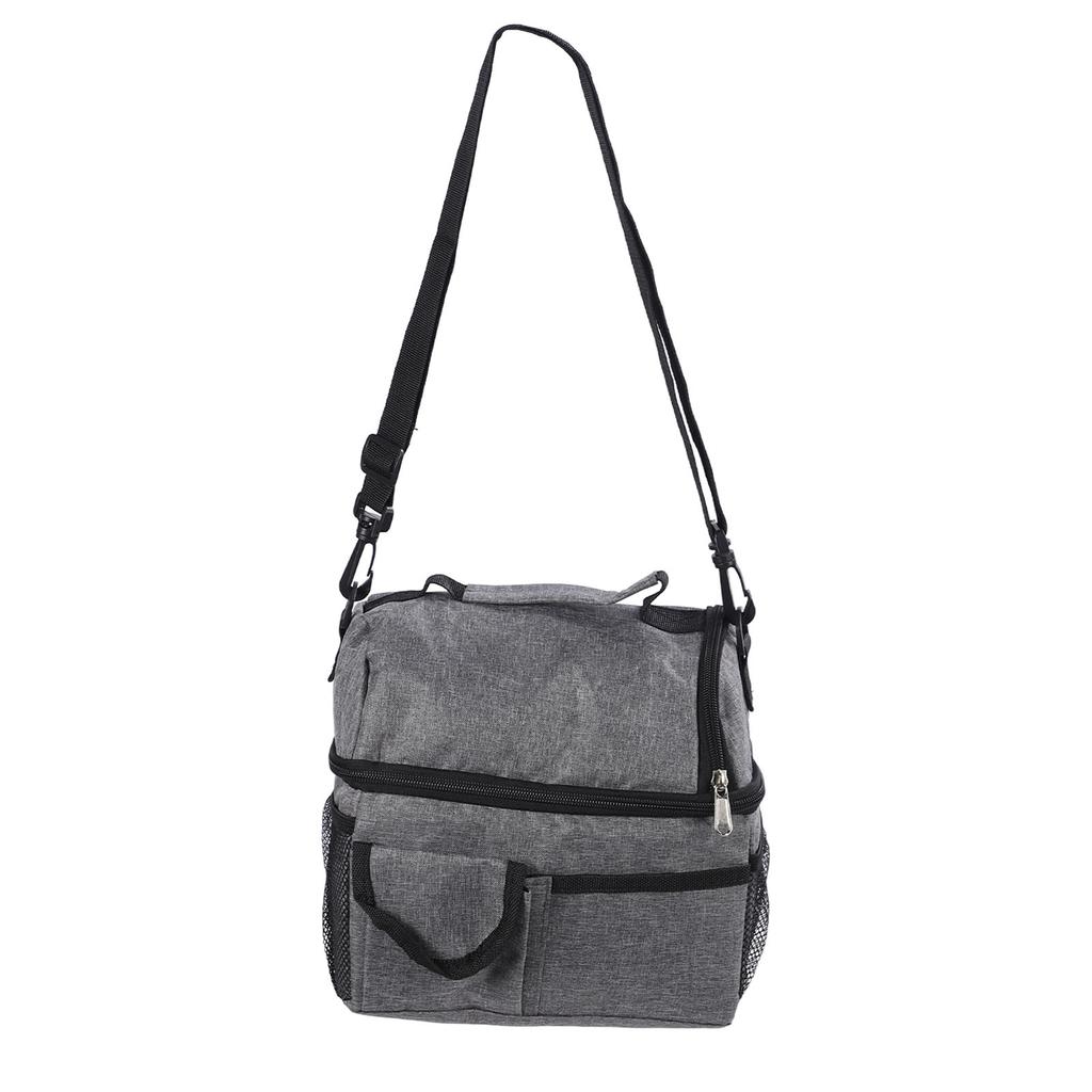 Lunch Bag 2 Deck Large Capacity Waterproof Leakage Proof Pockets Versatile Insulated Lunch Box for