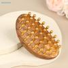 Wooden Body Massage Brush - Gold Bead Roller Scalp Massager for Relaxation, Body & Head Pressure Relief