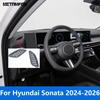 Front Air Condition AC Vent Outlet Cover Trim For Hyundai Sonata 2024 2025 2026 Carbon Fiber Interior Accessories Car Styling