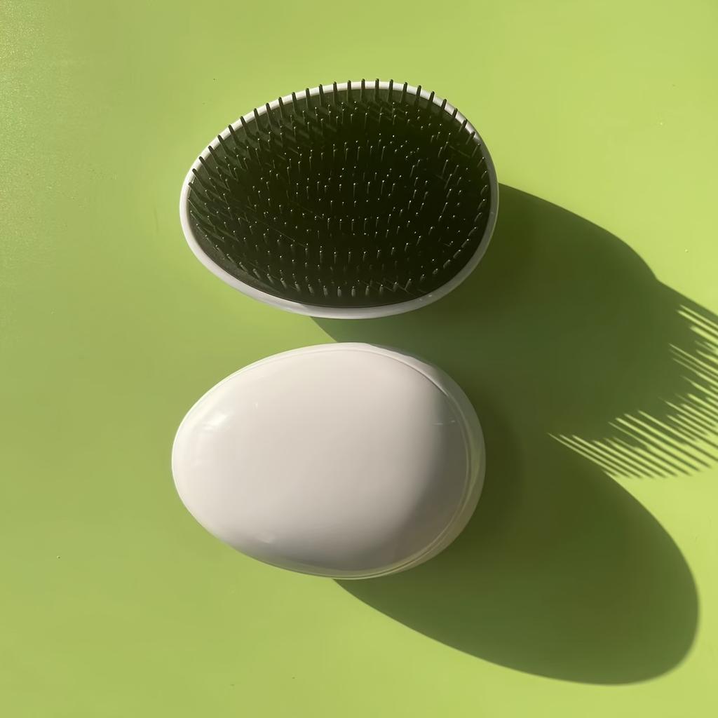 [Portable Hair Brush] Portable Anti Knot Tangling Egg Shape Hair Brush | Scalp Massage Comb Good Travel Partner