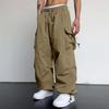 Mens High Waist Parachute Workwear Sweatpants Loose Casual Jogging Pants for Daily Casual Wear and Outdoor Sports