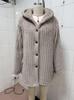 European & American Autumn/Winter Ribbed Hooded Button-Up Plush Cardigan - Casual, Loose, Warm, Versatile Coat