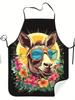 BIIHUDU Apron - Fun Kitchen Apron with Donkey in Fashion Glasses & Sunflowers - Full Coverage Cooking Apron for Women & Men - Re
