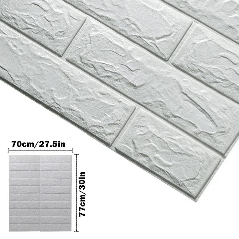 5PCS 3D Self Adhesive Foam Wall Sticker Waterproof  Bedroom Home Decor DIY Imitation Brick Wallpaper for Living Room Decoration