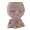 Face Planter Pot Multipurpose Resin Cute Girl Heads Succulent Flowerpot with Drainage Hole for