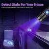 Powerful UV Flashlight, Black Light, USB Rechargeable, 395nm Mini Black Light, Portable Handheld UV Light with Adjustable Focus, LED Ultraviolet
