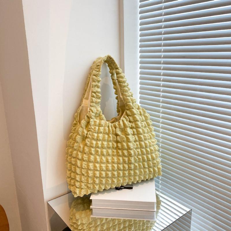 Pleated, Cloud Bag Girl Puff Flower Bag Shoulder Women's New Simple Handbag