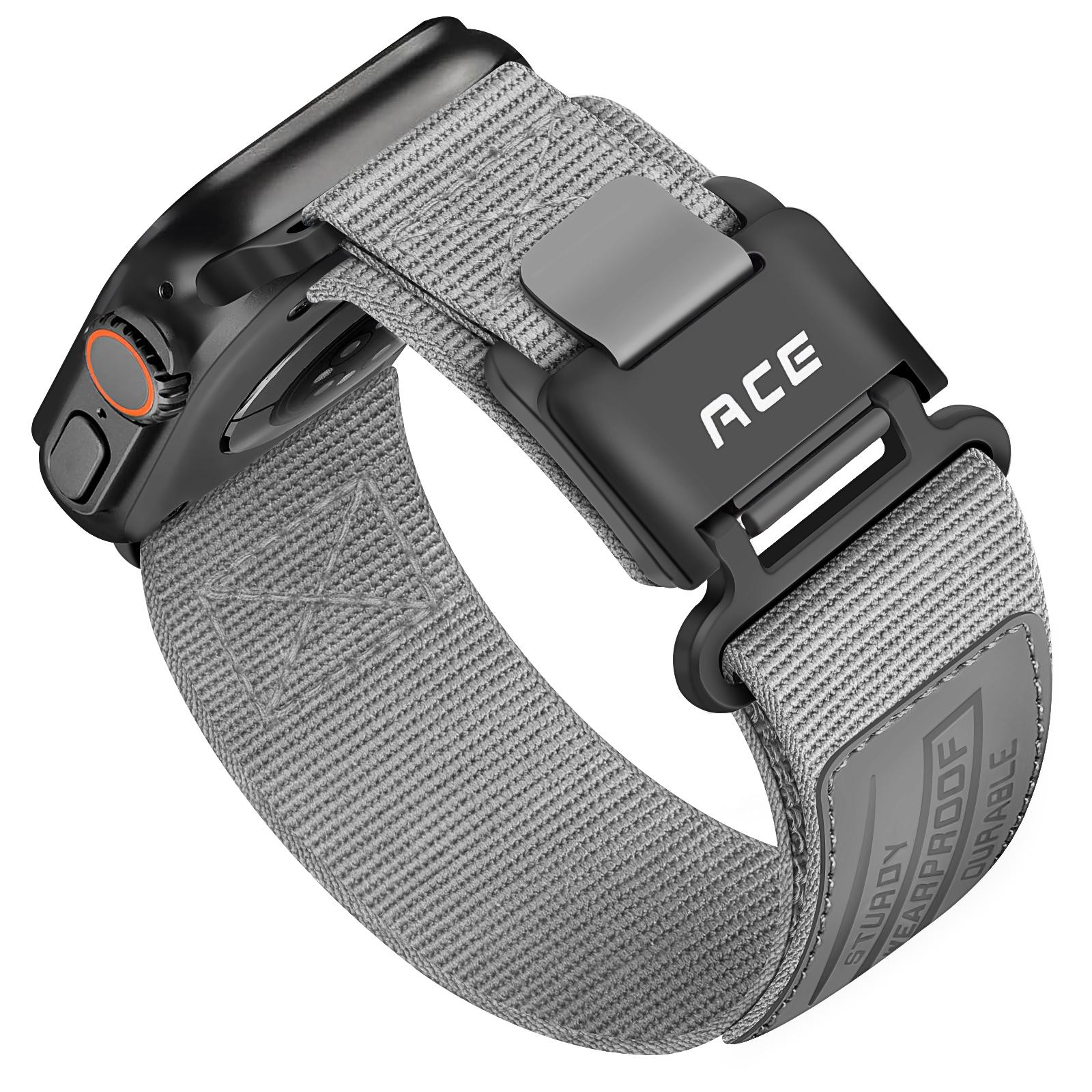 

Magnetic Buckle Nylon Band for Apple Watch Band 44mm 45mm 46mm Ultra 2 49mm 42mm 44 45mm Men Band for iwatch Series7 8 9 se 456S 42mm 44mm 45mm сірий