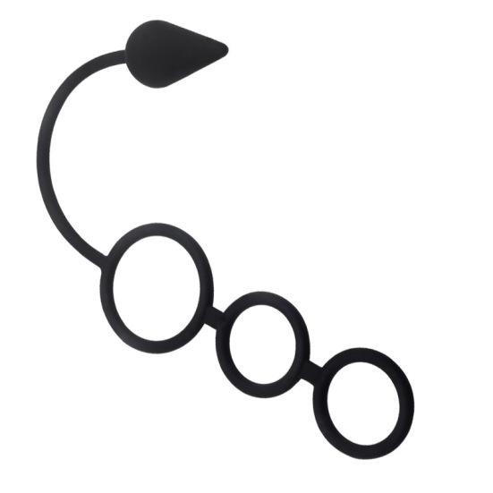 Men Time Delay Three Ring Cock Penis Lock Anal Butt Plug Prostate Massager Sex Toys