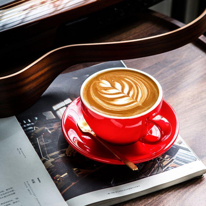 Barista empfiehlt Keramik Kaffeetasse und Untertasse Set 3. Generation verdickt caboo latte professionelle Latte Art Tasse 350