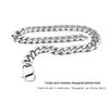 2022 Men's European & American Titanium Steel Frosted Cuban Chain Necklace with Hexagonal Flat Buckle