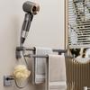 Suction Cup Style Towel Rack Single Pole Bathroom Towel Rack No Punching Required Kitchen Bathroom Towel Hanging Pole Toilet Hanging Rack