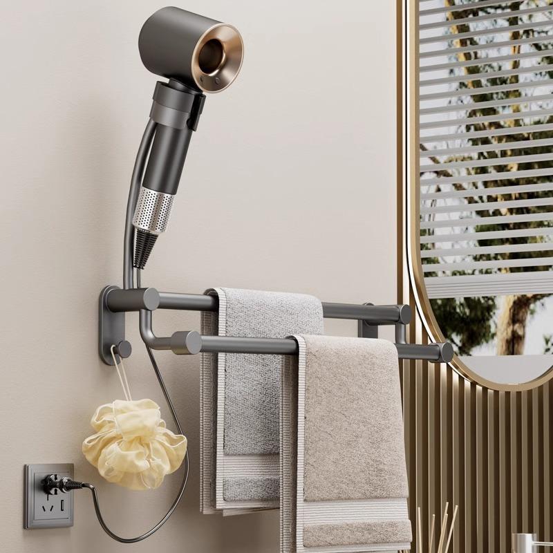 Suction Cup Style Towel Rack Single Pole Bathroom Towel Rack No Punching Required Kitchen Bathroom Towel Hanging Pole Toilet Hanging Rack