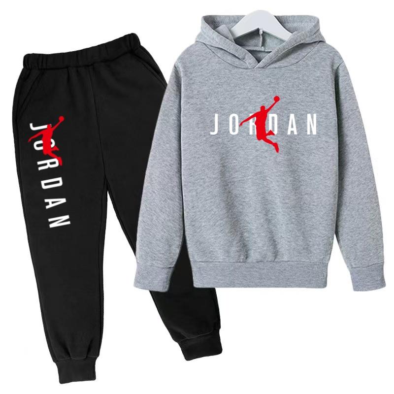 Felpa con Cappuccio per Bambini Lettere da Basket Pullover 3-12 Anni Giacca Felpa+Pantaloni Ragazzo Ragazza Neonato Abbigliamento Jogging Tempo Libero Moda Marca Set