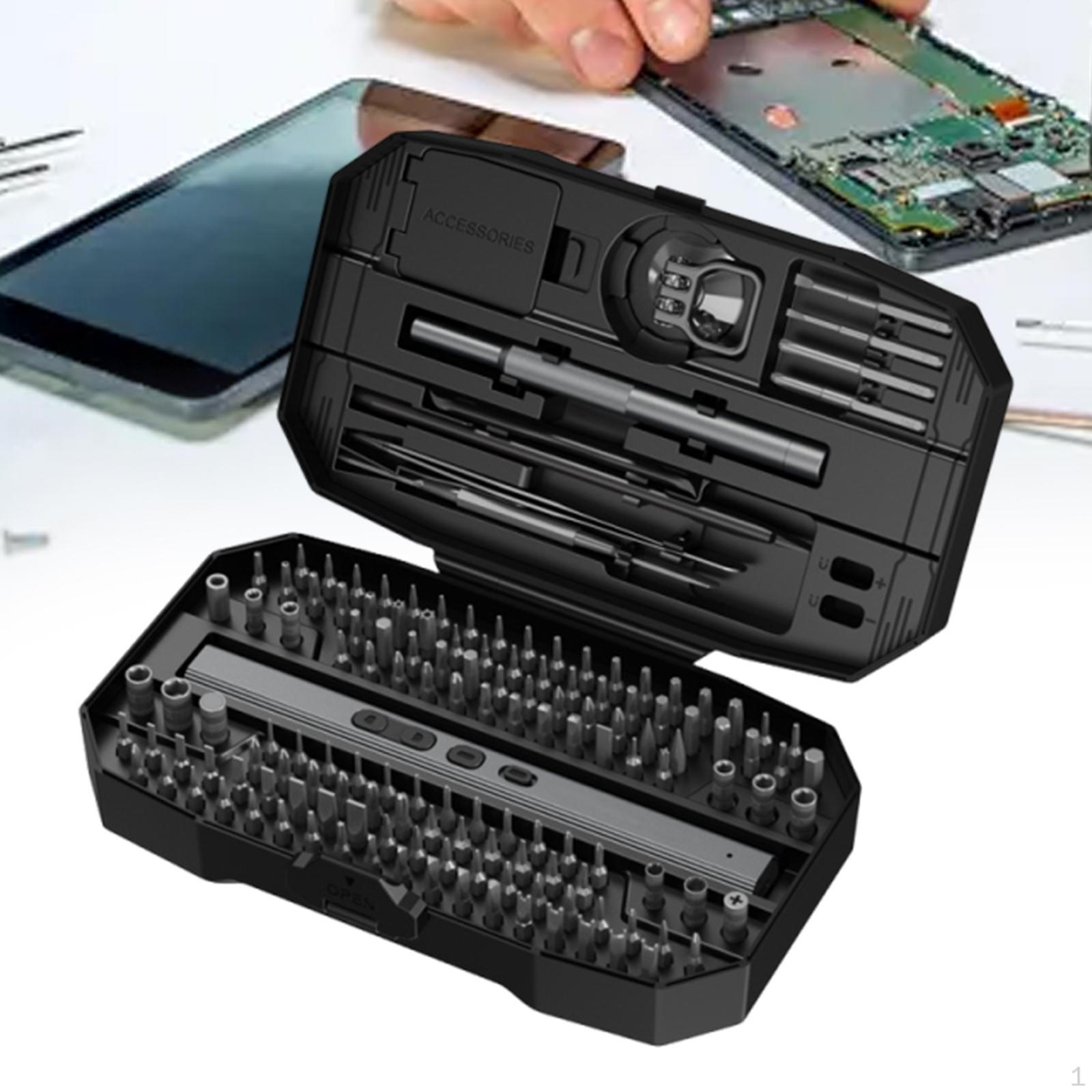 

Компактный набор отверток 153 в 1 для ремонта электроники, набор инструментов для ноутбуков и очков чёрный