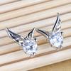 Valentine's Day Zircon Wing Studs: Hypoallergenic Korean-Style Earrings for Women