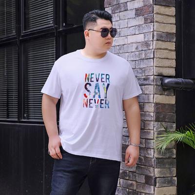 Men's Summer Comfortable Tee Men's Pure Cotton Round Neck Loose Sports Short Sleeve Men's Plus Size Casual ElasticT-Shirt