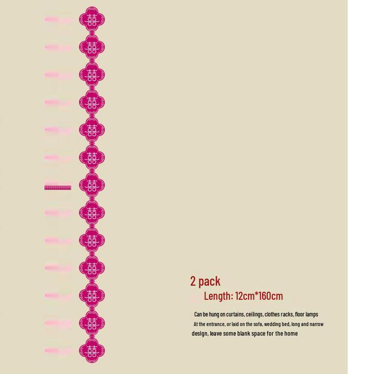 Xi Floral Long Strip Non-Woven Fabric Hanging Decoration for Living Room, Bedroom, or Wedding Entrance