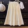 Half Skirt Women Cotton Summer Casual Versatile Elastic Women Skirt Loose Comfortable Large Size Pleated Skirt