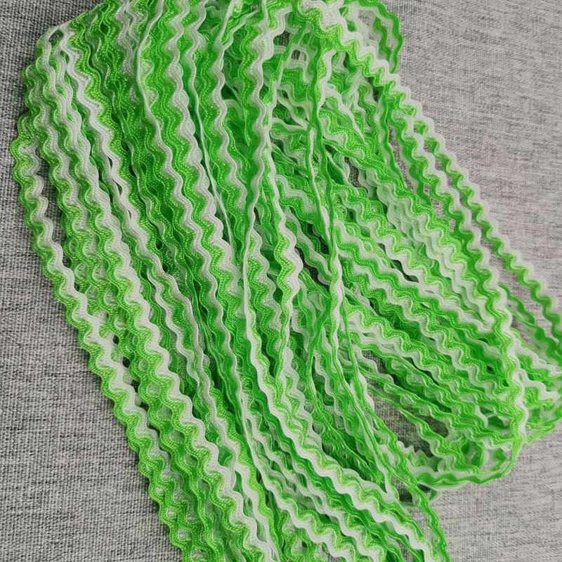 5mm S Şeklinde İki Renkli Dalga Desenli Kavisli Kemer DIY Giyim Aksesuarları için Denizci Dantel Şerit