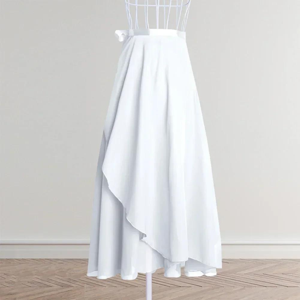 Chiffon Ballet Tutu Dance Skirt Dance Skate Wrap Scarf Gymnastics Ballerina Lyrical Long Ballet Skirt Women Ballet Dance Dress