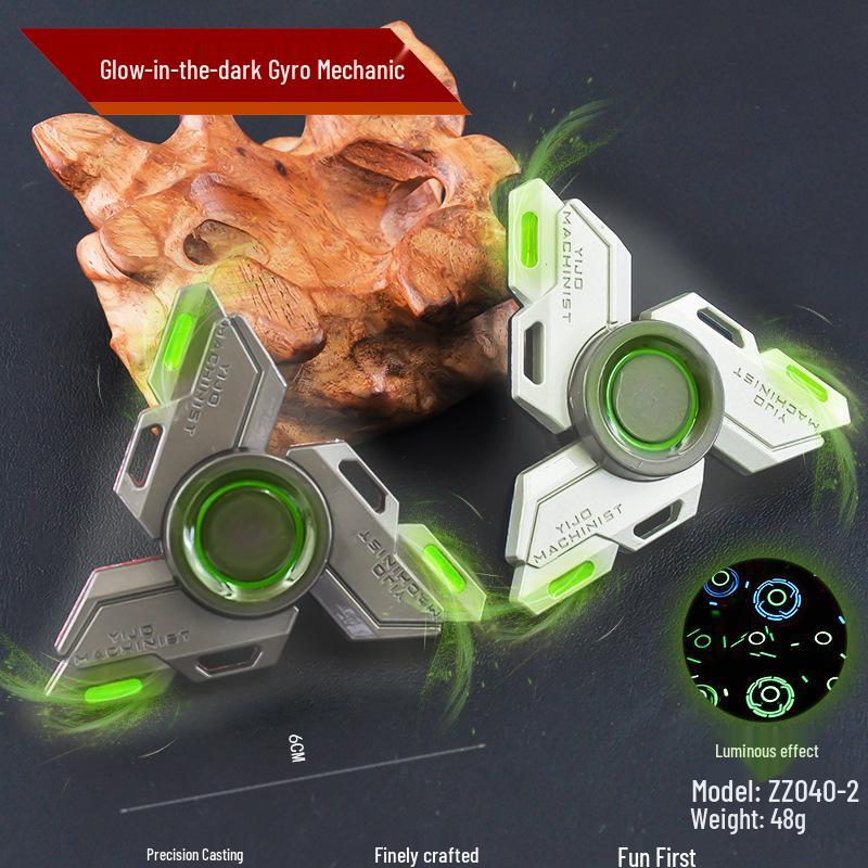 Luminous All-Metal Finger Spinner Set - Long Spin Time & Stress-Relief Toy