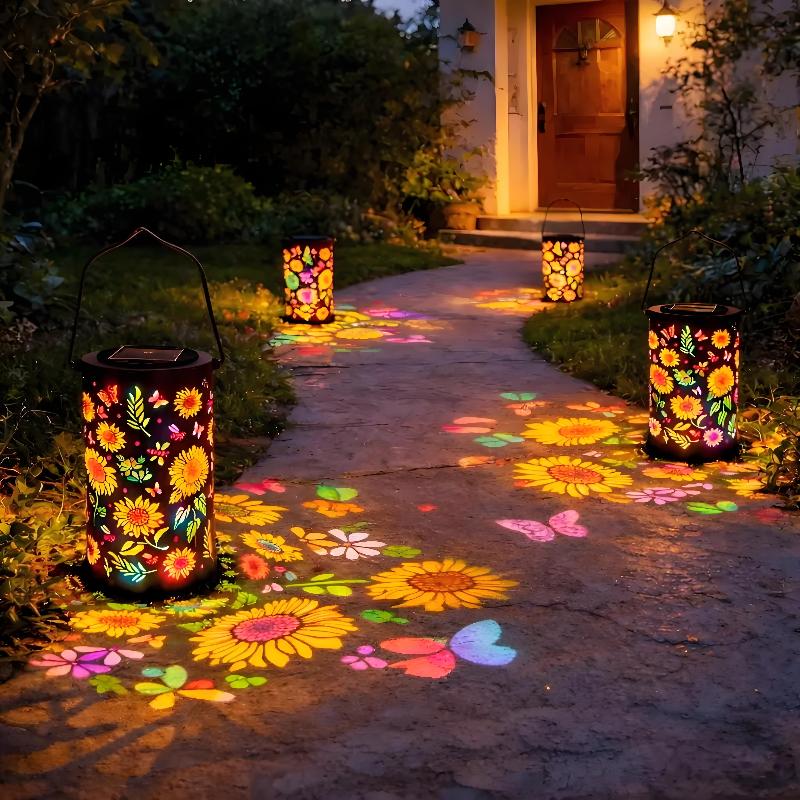 One LED Hanging Solar Lantern Outdoor Waterproof Decorative Garden Light for Lawn Pathway Decor