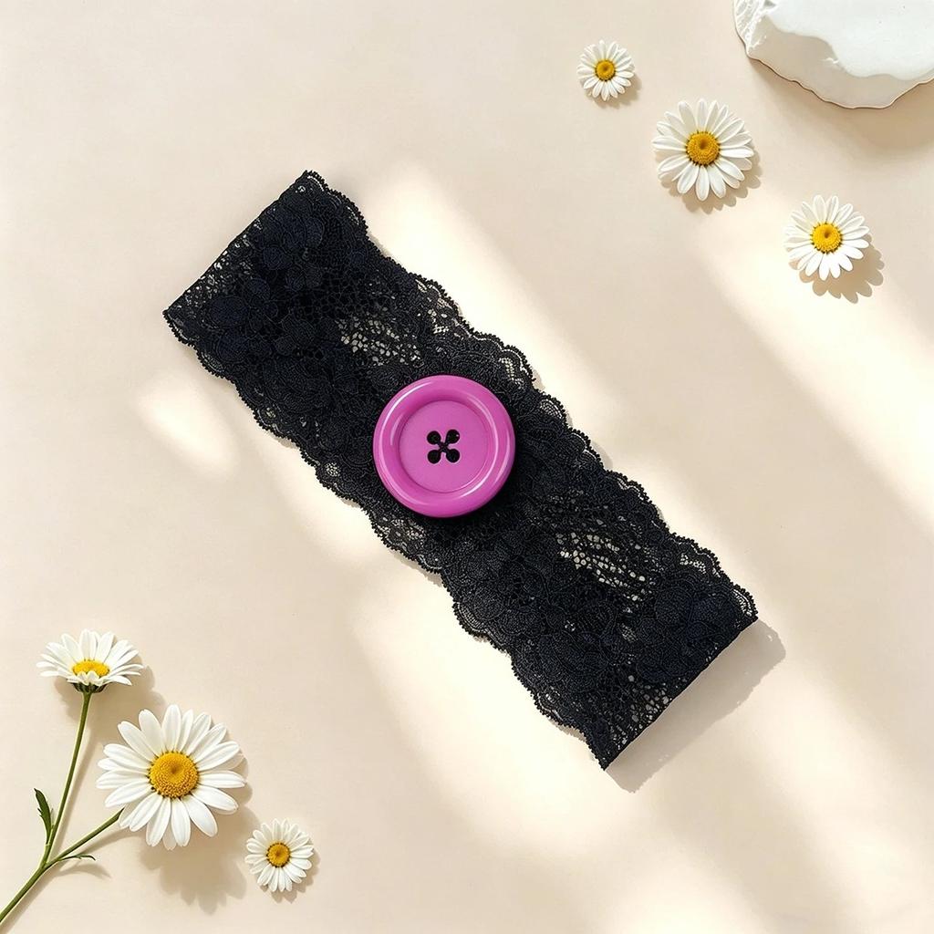 Y2K Subculture Large button polka dot headband photography dressing yoga Going out on the Street INS decoration accessories