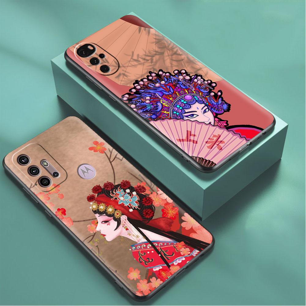 Case For Motorola G30 G60 G9 Play One Fusion Plus Edge 20 G8 Power Lite G22 G50 G200 G51 G71 G31 Phone Cover Opera Retro Girl