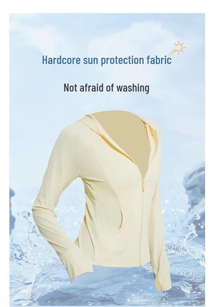 Women's UV Protection Cooling Ice Silk Sports Jacket - Slim, Breathable, Long Sleeve for Summer Running