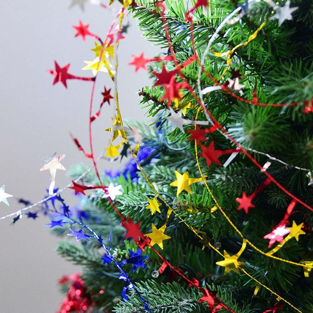 New Year Xmas Christmas Tree Christmas Decoration Rattan Garland Hanging Ornaments Star Pine Tinsel