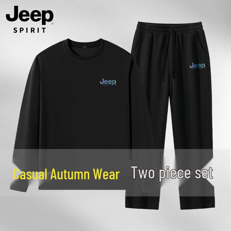 JEEP SPIRIT Men's Casual Sweatshirt & Pants Set