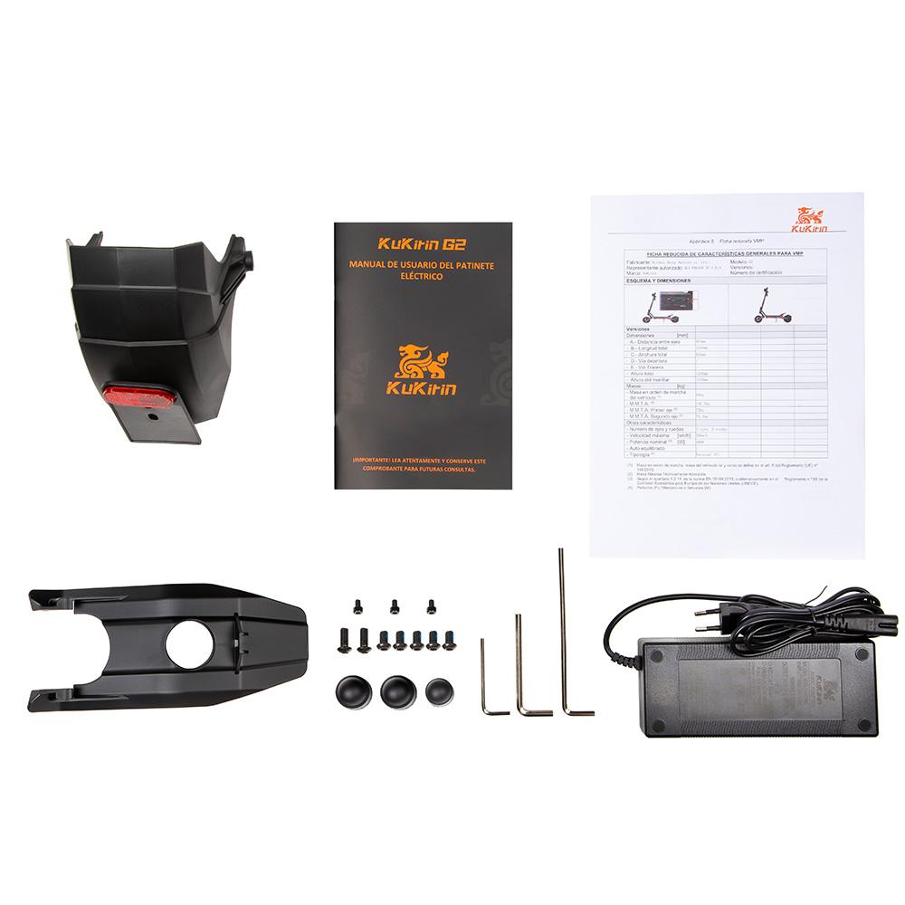 KuKirin Monopattino Elettrico G2 DGT Ruota da 10" Motore da 500W Freni a Doppio Disco Velocità Massima 25km/h Display LED Carico Massimo 120kg Nero