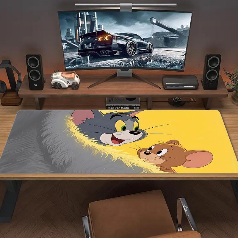 Tom and Jerry Print Cushion Non-slip Laptop Tablet Big Mousepad XXL Mat Mini PC Playmat With Lock Edge