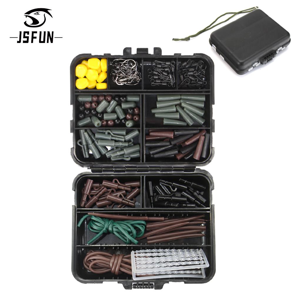 272Pcs Carp Fishing Terminal Tackle Kit Beads Snap Swivel Anti Tangle Sleeves Connector Tip Tube Positioner Carp Hooks With Box