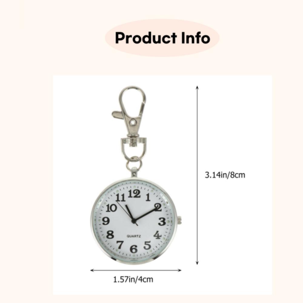 Mini Watch Keyring, 1 Set(White+Black), Nurse, Exam Taker, Camper