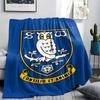 1 szt. Koc flanelowy z nadrukiem Sheffield Wednesday Football Club, Wysokiej jakości, na wszystkie pory roku, Wystrój domu, Ciepło i komfort, Idealny na prezenty świąteczne