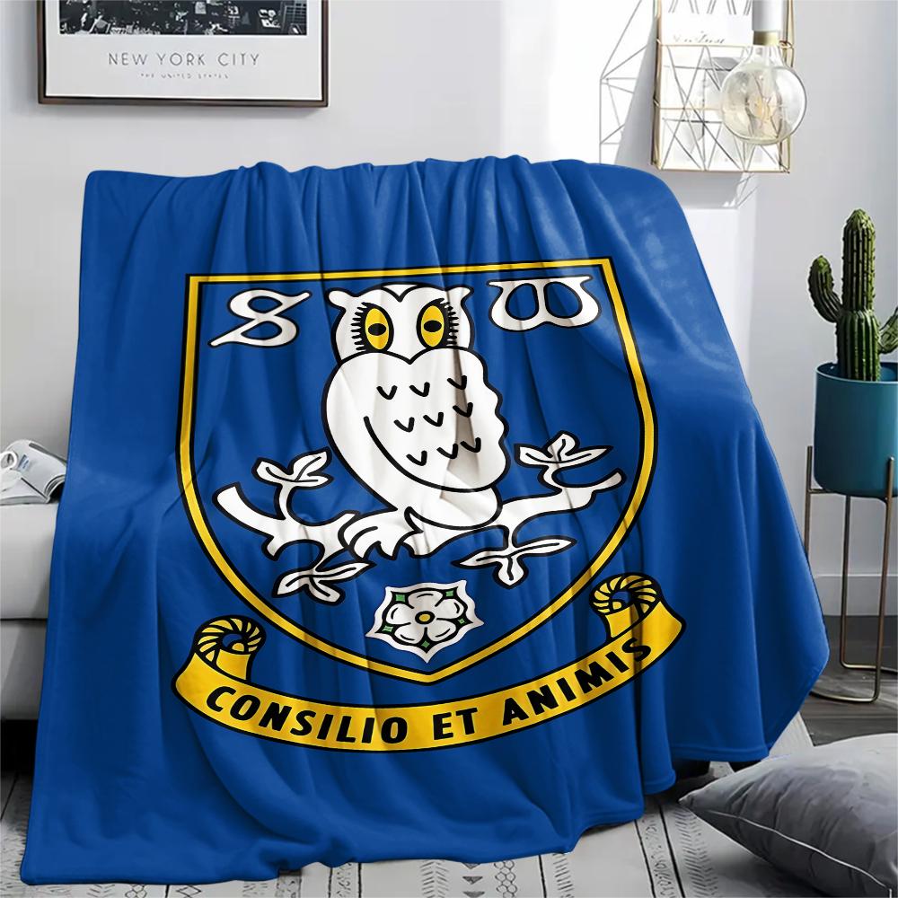 1 szt. Koc flanelowy z nadrukiem Sheffield Wednesday Football Club, Wysokiej jakości, na wszystkie pory roku, Wystrój domu, Ciepło i komfort, Idealny na prezenty świąteczne