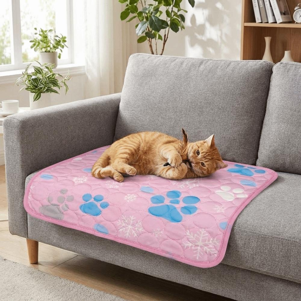 Breathable Dog Cooling Pad Soft Dog Sleeping Mat Cartoon pattern Cat Nest Bed Dog Crate