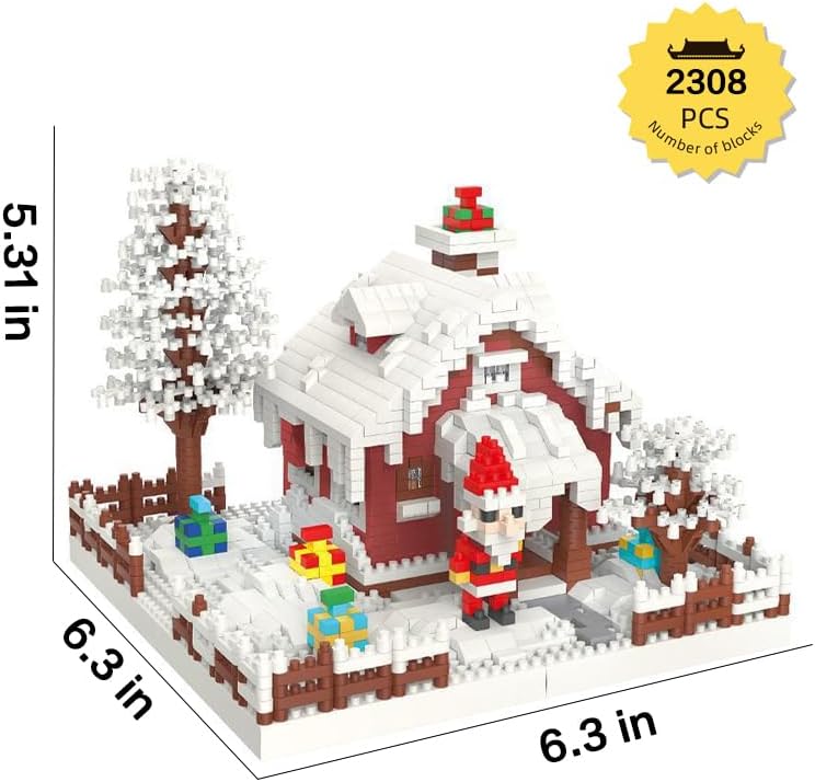 High-Quality 2308Pcs Christmas-Themed High-Quality Building High-Quality Blocks, Tiny scale High-Quality Puzzle High-Quality Pieces, High-Quality M