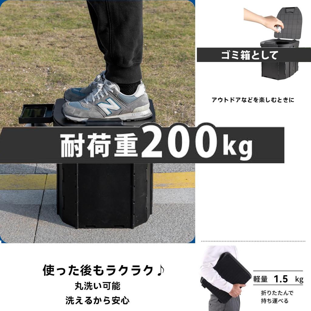 Tragbare Tragfähigkeit Notfall tragbar Katastrophe Katastrophenschutz Entsorgungsbeutel inklusive Toilette, 200kg, Toilette, Toilette, Auto, Prävention, faltbar,