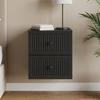 Wall Mounted Nightstand Black 33 X 34.5 X 40 Cm