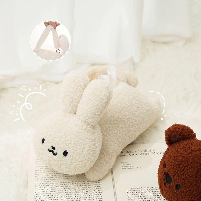 Cute rabbit tissue bag desktop decoration paper box creative cartoon